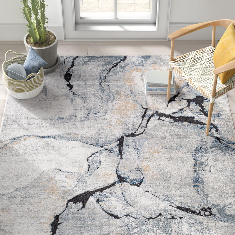 Abstract Gray Area Rug 2024